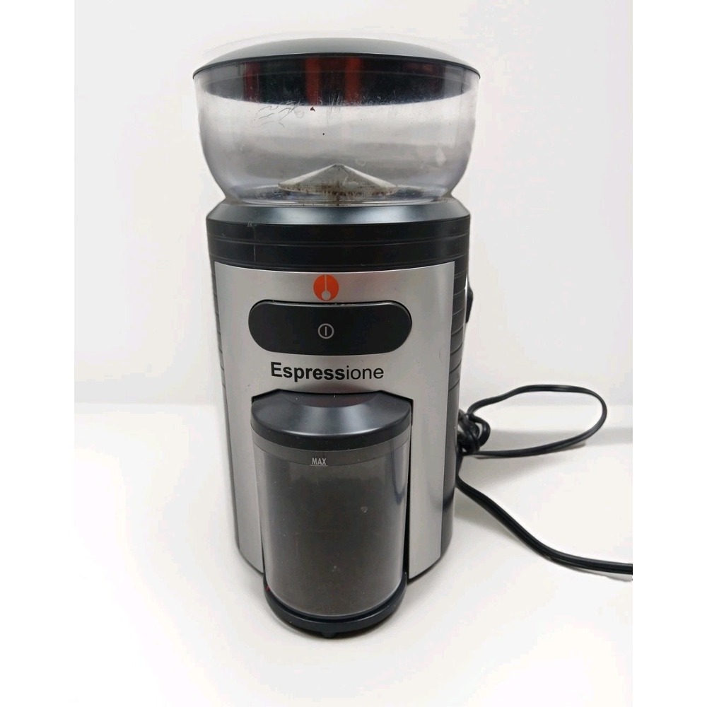 ESPRESSIONE PROFESSIONE CONICAL BURR COFFEE GRINDER BLACK/SiILVER MEC-5198 WORKS